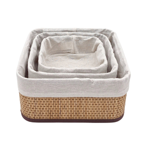 Panier en bambou tressé brun pour le rangement dans la salle de bain, organisateur multi-usages pour le <span class=keywords><strong>papier</strong></span> toilette, les serviettes, les cosmétiques et plus encore, sans couvercle - Product Image 2