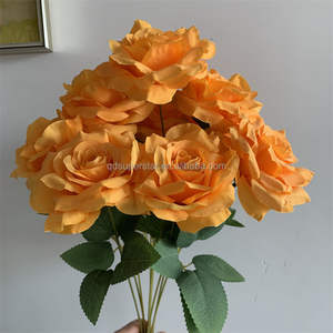 B-513 Flores Artificiales en Oferta, <span class=keywords><strong>Rosas</strong></span> Naranjas, <span class=keywords><strong>Ramo</strong></span> de <span class=keywords><strong>Rosas</strong></span> Artificiales, Flores Decorativas, <span class=keywords><strong>Rosas</strong></span>, Compra al por Mayor, Decoración del Hogar, Flores Falsas - Product Image 4