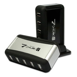 Hub vertical USB 2.0 à 7 ports, répartiteur un-à-sept avec <span class=keywords><strong>base</strong></span> et alimentation - Product Image 3