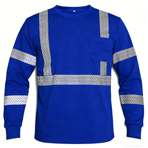 T-<span class=keywords><strong>shirt</strong></span> réfléchissant à manches longues <span class=keywords><strong>haute</strong></span> <span class=keywords><strong>visibilité</strong></span> EN ISO 20471 & ANSI 107 avec poche poitrine pour l'industrie et la construction - Product Image 1