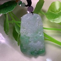 Pendentif de luxe en jadeite de Birmanie de qualité A, ancien matériau naturel, avec un lustre vert, sculpture de dragon vert