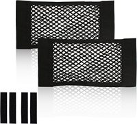 Teng Hui 2 pièces Filet de rangement pour voiture, filet de poche en maille avec adhésif auto-agrippant, ajustement universel, organisateur de coffre de voiture en polyester