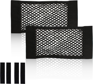 Lot <span class=keywords><strong>de</strong></span> 2 filets <span class=keywords><strong>de</strong></span> <span class=keywords><strong>rangement</strong></span> <span class=keywords><strong>pour</strong></span> voiture - <span class=keywords><strong>Filet</strong></span> <span class=keywords><strong>de</strong></span> <span class=keywords><strong>rangement</strong></span> extensible en maille avec fermeture auto-agrippante, accessoires universels <span class=keywords><strong>pour</strong></span> voiture, organisateur intérieur (S) - Product Image 1