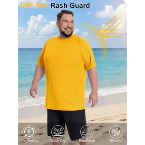 FOXA Mens Big Tall Swim Shirt UPF50+ Short Sleeve Rash Guard Sun Protection Quick Dry Fishing T-Shirt 2XL 8XL - Product Image 5