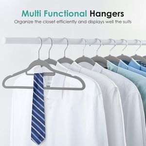 Wholesale Velvet Boutique Single Tier Space Saving <b>Hangers</b> with Hook for Suit Tie Shirt Clothing Accessories Pendant - Product Image 2