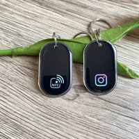 Llavero NFC de Epoxi Negro, Llavero NFC con Chip, Tarjeta NFC para Redes Sociales, Instagram, WhatsApp