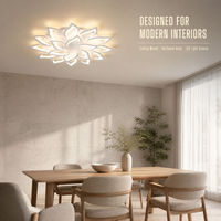 Lampu Cerdas Modern untuk Interior, Lampu Bunga Tempel Plafon, Lampu LED Kipas Plafon untuk Dapur, Kamar Tidur, Ruang Tamu, dengan Remote Control