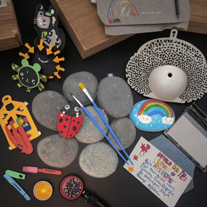 手绘石材原料供应商创意DIY石材艺术天然卵石绘图岩石彩绘卵石套件 - Product Image 2