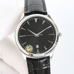 Men’s Classic <b>Automatic</b> <b>Wristwatch</b> Date Display Polished Stainless Steel Case Crocodile Texture Leather Strap Business - Product Image 2