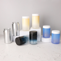 Bouteille en verre ronde argentée vide pour emballage de capsules et de bonbons gélifiés, pot en verre pour 90 capsules de suppléments de beauté, 180 ml avec CRC