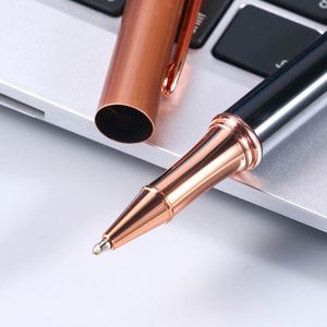 High Quality Metal Solid <b>Roller</b> Pen Ladies Antique Combine Color-Rose Golden Cap With Custom Logo for Office - Product Image 3