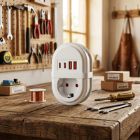 Prise murale OEM 16A EU Schuko avec prise murale, matériau PC ignifuge, 2 ports USB A et 2 ports USB C