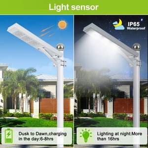 Vente en gros de lampadaires solaires LED tout-en-un étanches IP65 300W 400W 500W pour l'extérieur, best-sellers - Product Image 2