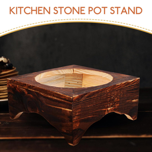 Pot en <span class=keywords><strong>argile</strong></span> de <span class=keywords><strong>pierre</strong></span> avec support de pot de cadre en bois, support de bol en <span class=keywords><strong>pierre</strong></span> de faïence, support de pot en bois antidérapant, support de bol en <span class=keywords><strong>pierre</strong></span> - Product Image 6