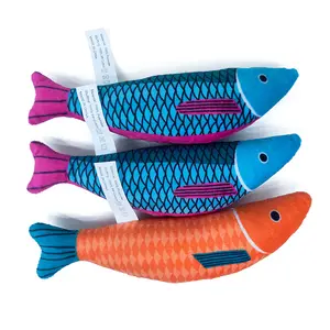 3pcs/set Pet Supplies Cat Toys Cartoon Plush Simulation Fish Durable Interactive Cat Toy