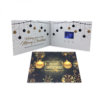 Carte de voeux vidéo de Noël promotionnelle personnalisée carte de brochure vidéo d'affichage à cristaux liquides de 2.4 pouces pour la collection