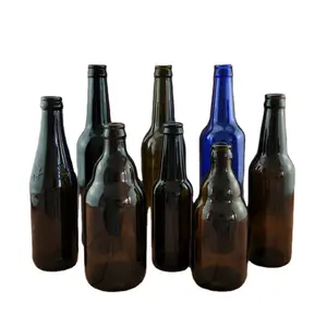 Bottiglia di birra ambra fiaschetta di vetro per la produzione di birra 22 oz con tappo a corona