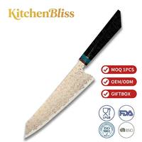 Couteau de chef japonais professionnel Kitchenbliss pour la viande et le sushi, couteau Kiritsuke en cuivre Damas VG10 à 33 couches, sur mesure