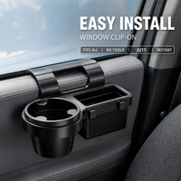 Support de tasse de voiture en ABS multifonctionnel avec boîte de rangement pour téléphone portable, crochet de suspension latéral pour porte et support de fenêtre de voiture