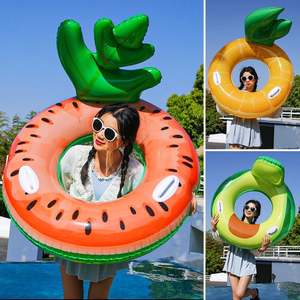 Flotador Inflable de Piña para Piscina con Respaldo y Asas - Anillo de Natación Divertido para Adultos para Relajarse en Verano - Product Image 4