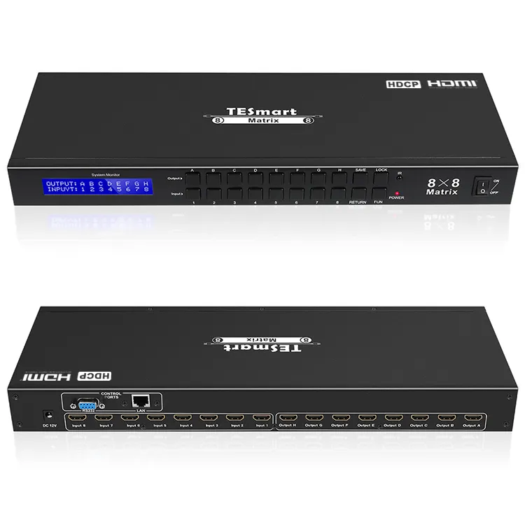 TESmart Hochwertiger Eingang 8 Ausgang 8 HDMI Matrix Switcher EDID HDCP RS232 LAN 4 K30Hz HDMI Matrix