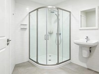 Porte coulissante en verre trempé avec cadre en aluminium, porte de séparation en verre pour salle humide et zone humide