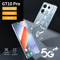 GT10 Pro 16GB+512GB MTK Dimensity Android 15 Smartphone 5G con 7999mAh, Carga Rápida de 120Hz, Marco Metálico, Huella Dactilar Frontal, GPS Global