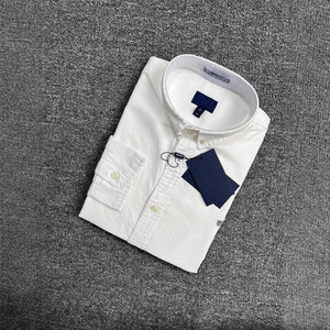 <span class=keywords><strong>Chemise</strong></span> <span class=keywords><strong>Homme</strong></span> H849 Printemps/Automne Business-Casual Unie en Tissu Oxford avec Perles, en Coton, pour Adulte, à Manches Longues - Product Image 1