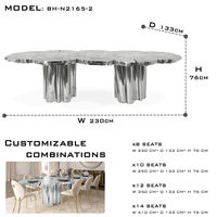 Tables à manger modernes et uniques en acier inoxydable pour la maison, le bureau et le restaurant, pour la cuisine et le salon