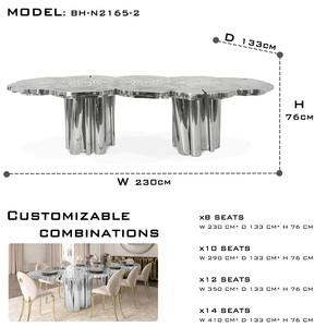 Mesas <span class=keywords><strong>de</strong></span> Comedor Modernas y Únicas <span class=keywords><strong>de</strong></span> Acero Inoxidable para el Hogar, Oficina y Restaurante, para Muebles <span class=keywords><strong>de</strong></span> <span class=keywords><strong>Cocina</strong></span> y Sala <span class=keywords><strong>de</strong></span> Estar - Product Image 5