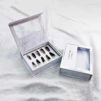 Carton rose magnétique personnalisé 12x9 ongles boîte d'emballage pour ongles chips faux ongles