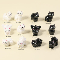 Figurines d'animaux en résine personnalisées, miniatures et mignonnes, chat noir, jouet DIY, figurine de dessin animé, objet de collection, décoration de bureau, de voiture, de maison