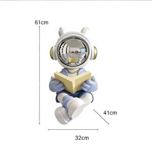 Figura Decorativa <span class=keywords><strong>de</strong></span> Astronauta Pintada <span class=keywords><strong>a</strong></span> Mano en Resina para Interiores, <span class=keywords><strong>Diseño</strong></span> Moderno - Product Image 6