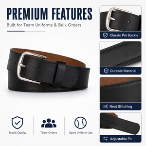 Ceintures de baseball en cuir pour adultes en gros, ceintures d'uniforme d'équipe multicolores personnalisées pour les équipes de baseball OEM ODM - Product Image 4