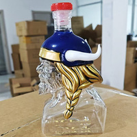 Carafe à vin en verre transparent de 300 ml, mini carafe artisanale en verre borosilicate de haute qualité, tête de dragon, pour brandy, whisky, tequila, vodka