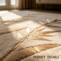 Tapis moderne abstrait fait main QQ, tapis tufté sur mesure, tapis de luxe en soie de bambou brillante et laine, résistant au feu et antidérapant