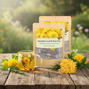 รากและใบดอกแดนดิไลออนออร์แกนิกแบบเป็นชุดสำหรับชงชา สมุนไพรดีท็อกซ์ธรรมชาติ ผงแห้งและดอกแดนดิไลออนแบบตัดเป็นชิ้น จากซัพพลายเออร์ในจีน - Product Image 6