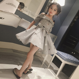 Vestidos de Niña a Bajo Precio, Vestido Casual Corto de Una Pieza con Hombros Descubiertos para Niña - Product Image 4