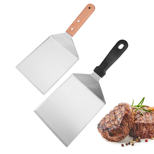 Custom Extra Large Wide Burger Patty Grill <strong>Spatula</strong> Stainless Steel Beveled Edges Griddle <strong>Spatula</strong> With Wood Handle - Product Image 5