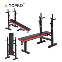 Banc de musculation pliable et réglable TOPKO avec support pour barre de squat, station d'entraînement multifonctionnelle pour la maison