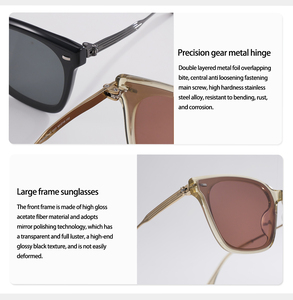 Gafas de Sol Cuadradas Extra Grandes de Moda para Hombre y Mujer, Montura Clásica de Acetato, Protección UV400, Gafas de Sol de Moda Urbana para la Playa - Product Image 6
