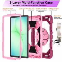 Étui robuste pour tablette PC + couches de silicone pour Samsung Galaxy Tab A9+/ Tab A11 Plus avec béquille multi-angles.