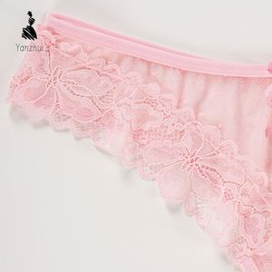 <span class=keywords><strong>Tanga</strong></span> de Encaje Sexy para Mujer YZ 2026 OEM/ODM, Bragas Transparentes con Lazo Decorativo, Ropa Interior Sexy - Product Image 6