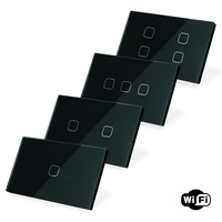 US AU Standard SAA Zigbee Touch Glass Panel Smart Life Tuya pp 3 Gang 2 Way Smart Light Control tuya WiFi Switch Zigbee3.0