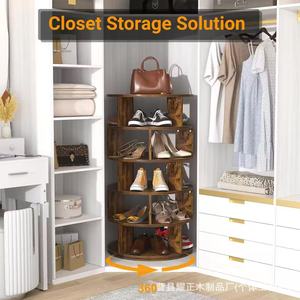 Popular 5-tier rotating <b>shoe</b> rack, wooden wardrobe <b>shoe</b> cabinet, tower style, <b>space</b>-<b>saving</b> <b>shoe</b> cabinet - Product Image 2