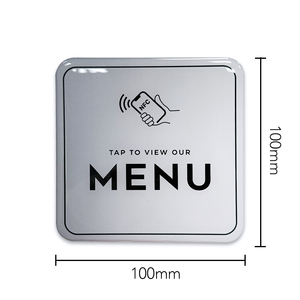Autocollant de menu de restaurant intelligent NFC, commande sans contact, menu interactif en PVC époxy NFC, appuyez pour consulter le menu - Product Image 2