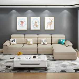 Canapé d'angle <span class=keywords><strong>en</strong></span> tissu à technologie de luxe légère de style italien, canapé <span class=keywords><strong>en</strong></span> tissu de salon simple et moderne de différentes tailles - Product Image 1