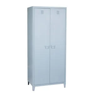 Industrial Assembled 2 Doors Locker Steel Tall Cabinet Cupboard Bedroom Wardrobe Set