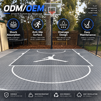 Revêtement de sol modulaire pour terrain de basket-ball en PP extérieur, dalles sportives à emboîtement, absorption des chocs pour terrains de basket-ball