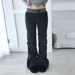 Pantalones Deportivos de Punto Estilo Cargo con Bloques de Color y Parches, Cintura Baja, Corte Recto, Ajuste Regular, Cintura Elástica, Estilo Urbano Americano - Product Image 2